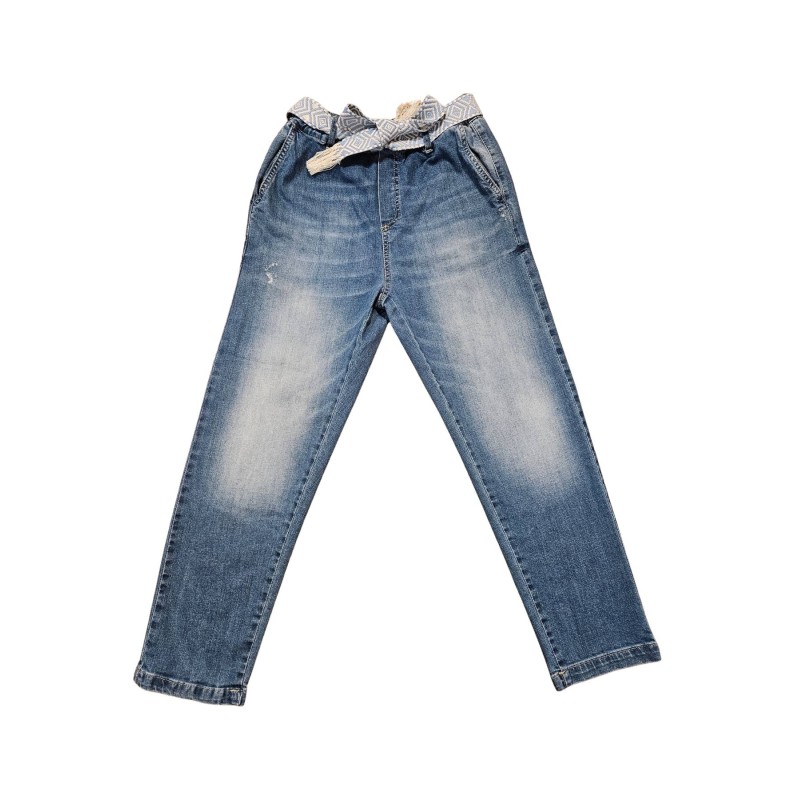 Jean droit femme Please ceinture raphia