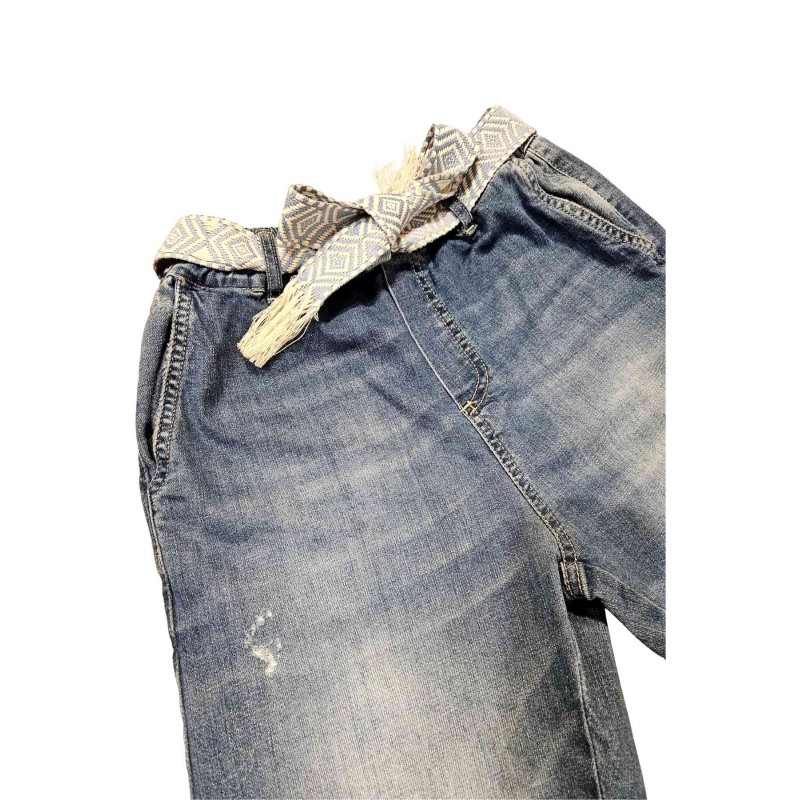 Jean droit femme Please ceinture raphia