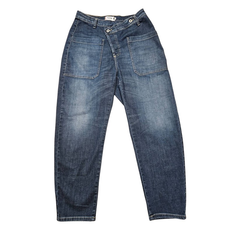 Jean foncé femme Please poches larges denim