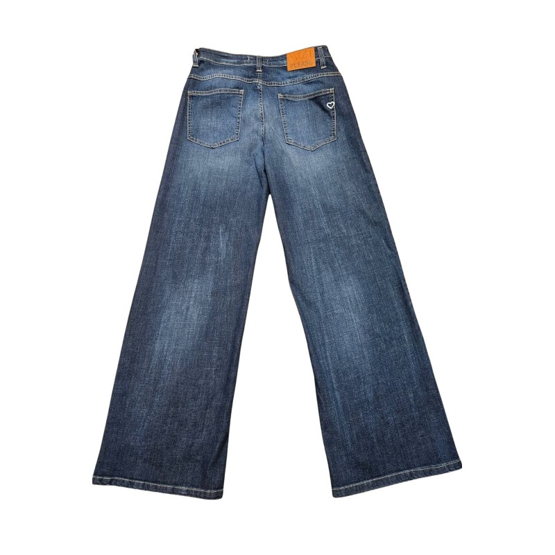Jean large femme Please P0QTBQ2E25 denim taille moyenne