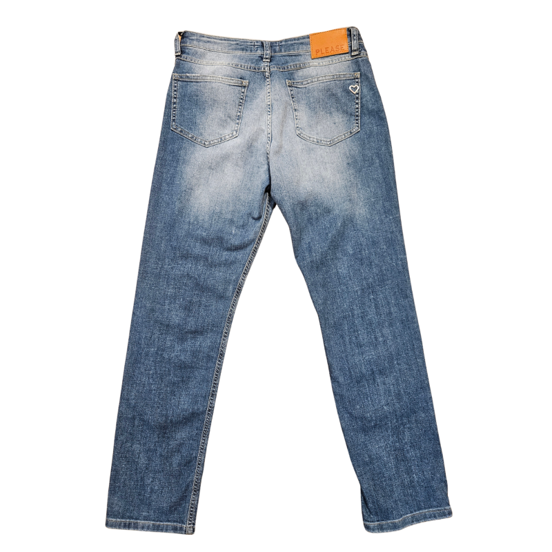 Jean droit femme Please denim délavé