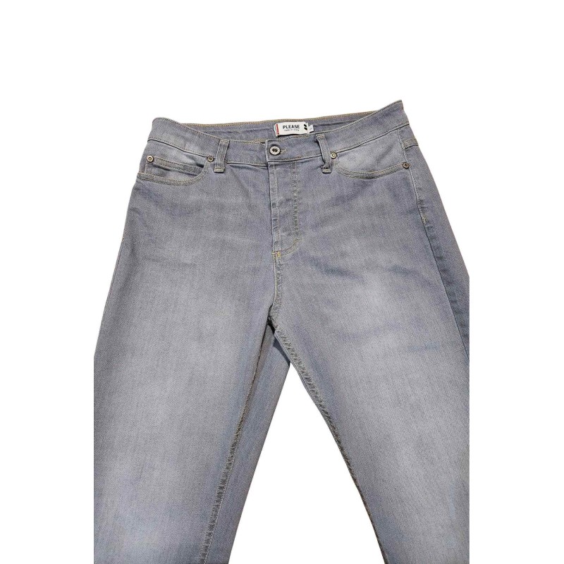 Jean gris femme Please franges bas tendance P6AJDSJW8S