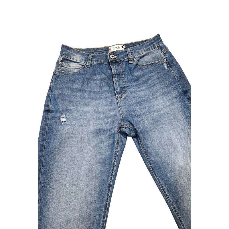 Jean 7/8 femme Please denim effiloché P6ajbq2w6E