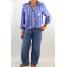 Jean wide leg femme Five denim bleu coton