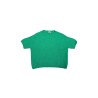 Pull alpaga vert manches courtes femme