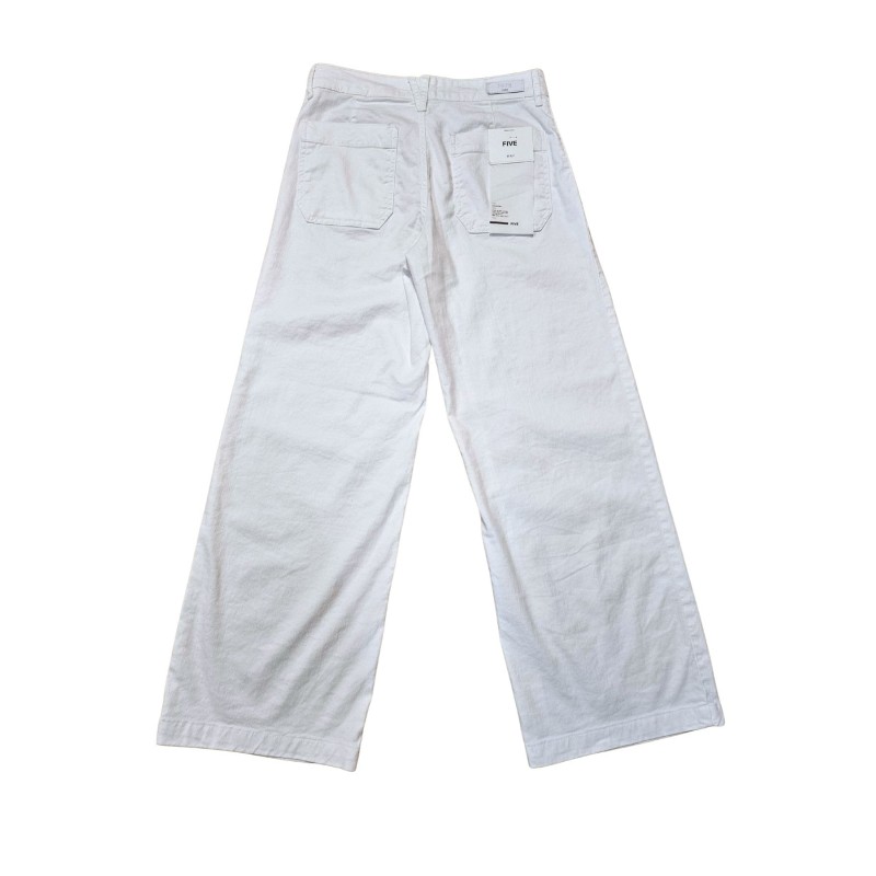 Pantalon large blanc femme Five coton