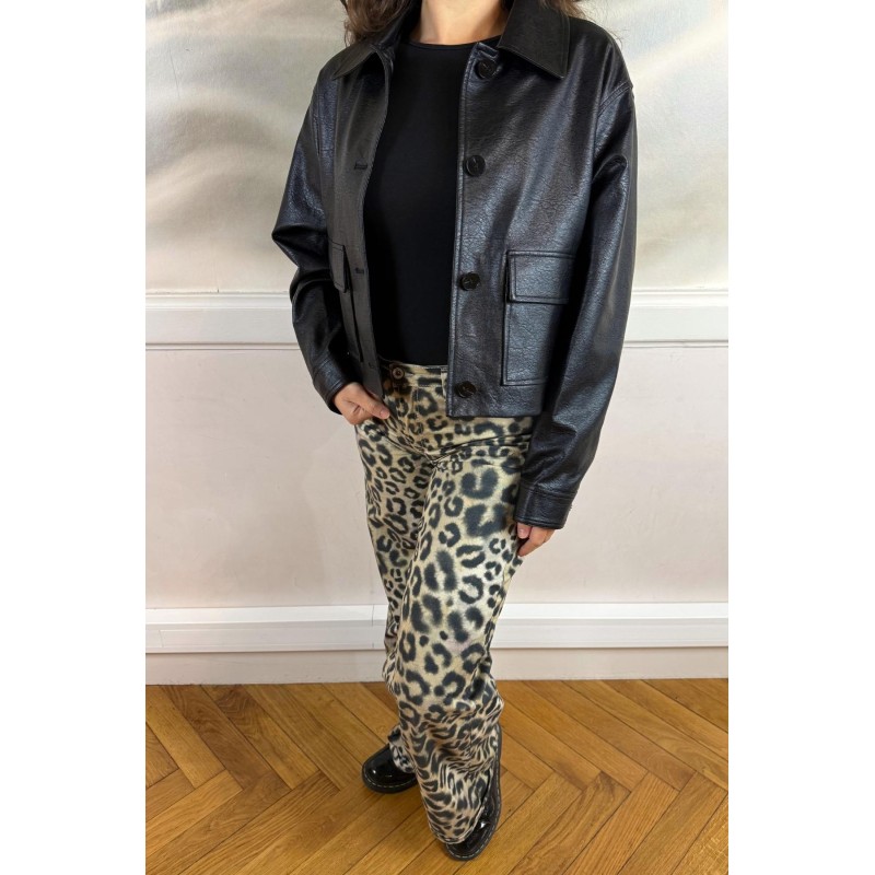 Veste effet cuir noire solange GRACE ET MILA