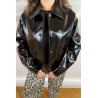Veste vinyle noire courte GRACE ET MILA
