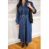 Robe denim longue GRACE&MILA ceinturée femme