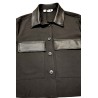 Veste courte femme noire simili cuir PLEASE