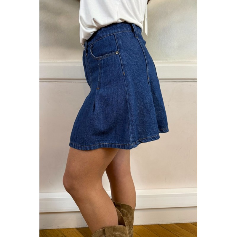 Jupe en jean plissée femme PLEASE