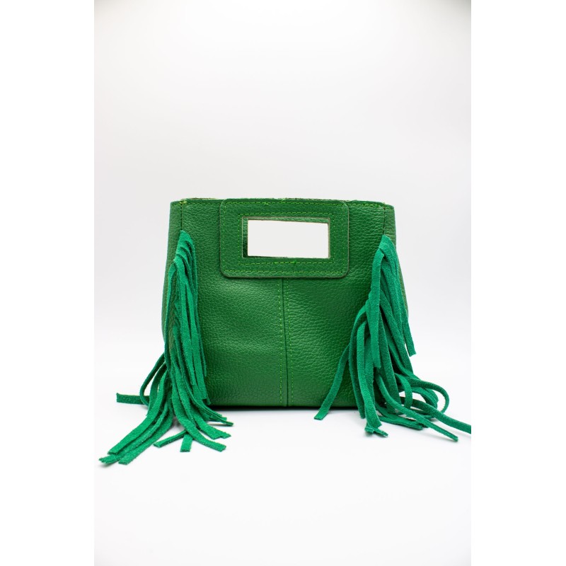 Petit sac vert à franges - MARLON Femme