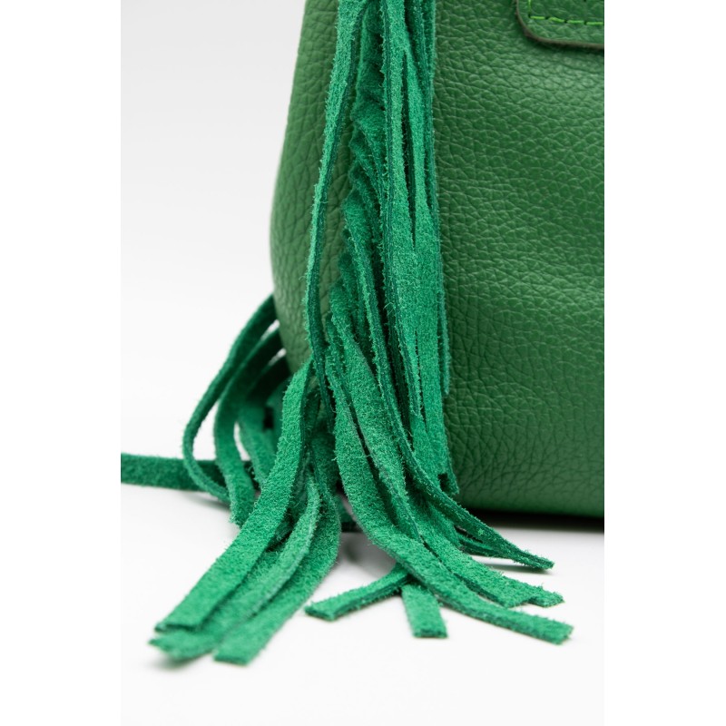 Petit sac vert à franges - MARLON Femme