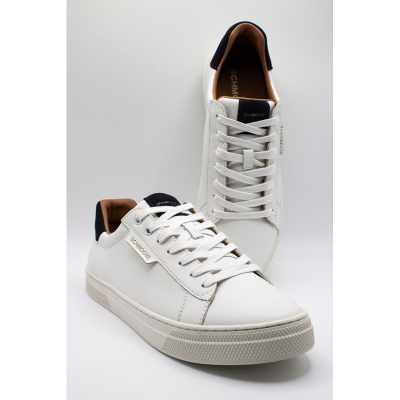 Baskets Schmoove Sparkle homme cuir blanc
