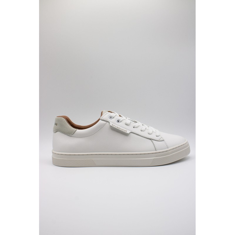 Baskets Schmoove Sparkle homme cuir blanc