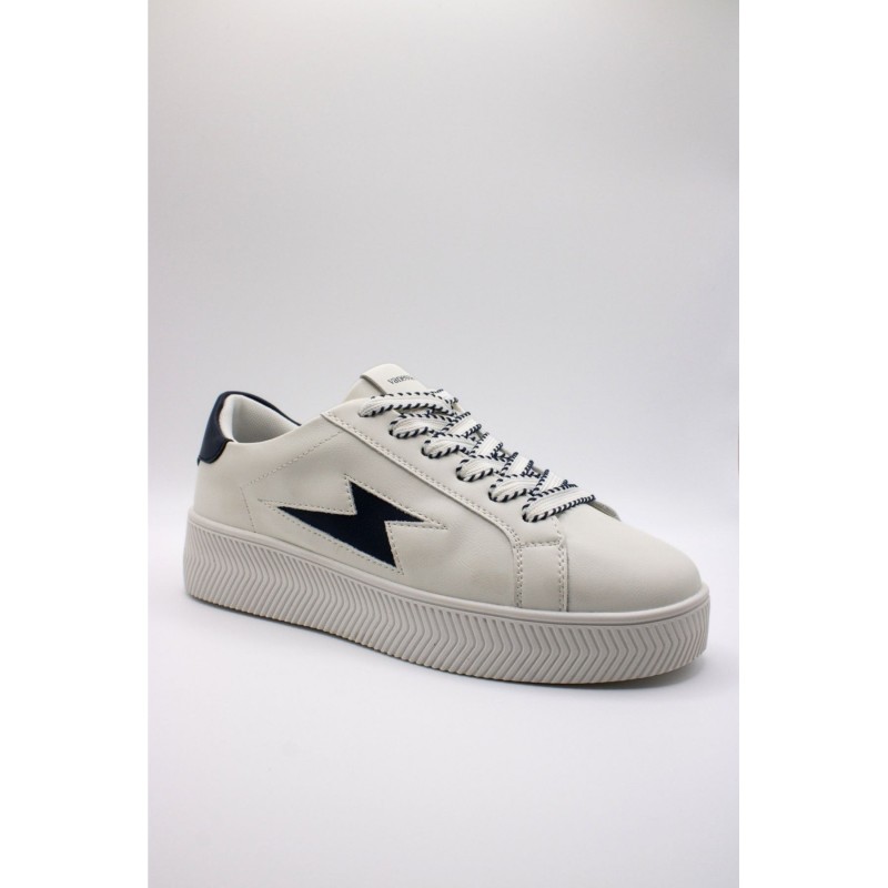 Baskets Vanessa Wu BK2838 Jane blanc bleu marine