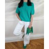Petit sac vert à franges - MARLON Femme