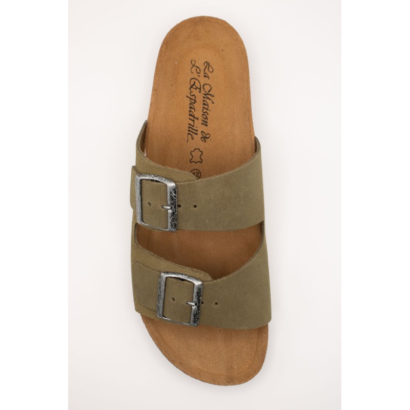 Sandales doubles brides kaki - MAISON DE L'ESPADRILLE Homme