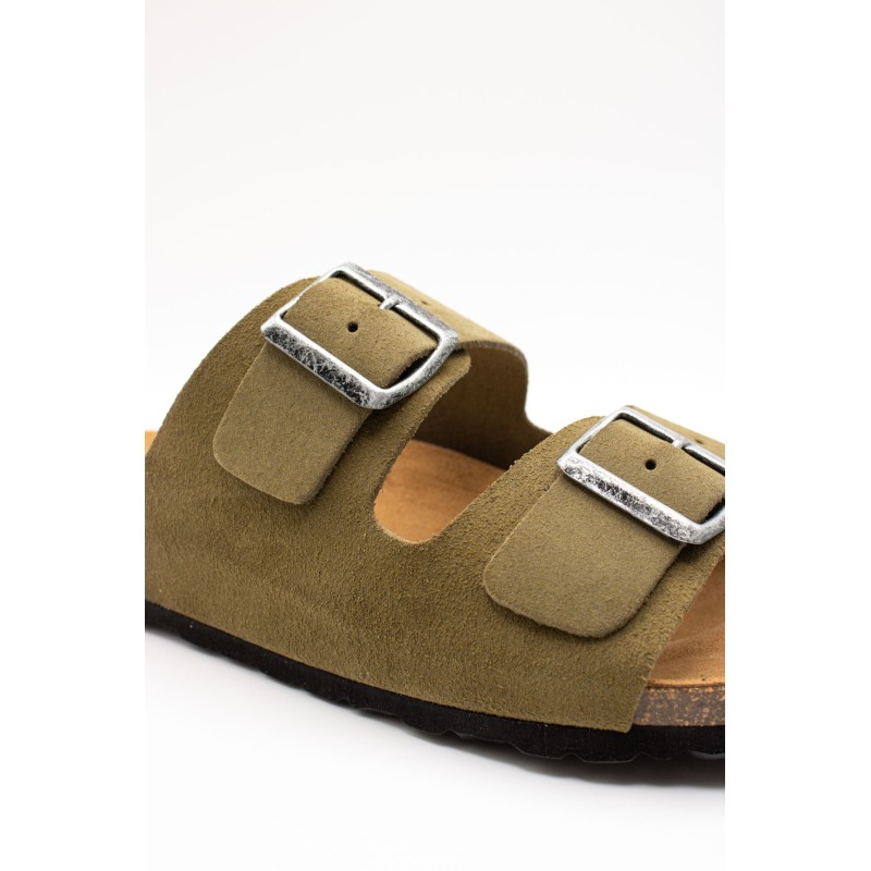 Sandales doubles brides kaki - MAISON DE L'ESPADRILLE Homme