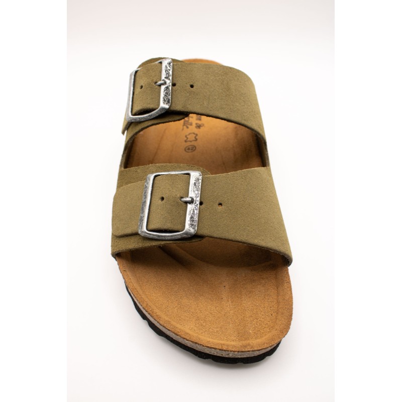 Sandales doubles brides kaki - MAISON DE L'ESPADRILLE Homme