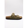 Sandales doubles brides kaki - MAISON DE L'ESPADRILLE Femme