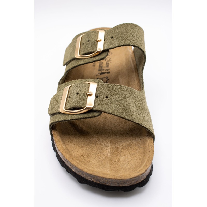 Sandales doubles brides kaki - MAISON DE L'ESPADRILLE Femme