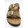 Sandales doubles brides kaki - MAISON DE L'ESPADRILLE Femme