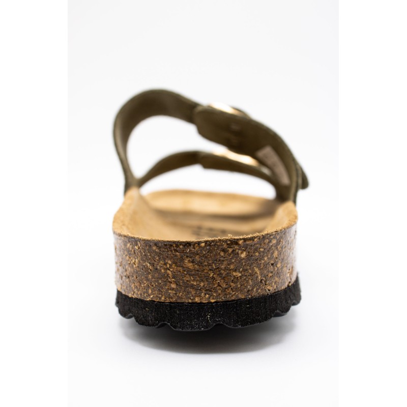 Sandales doubles brides kaki - MAISON DE L'ESPADRILLE Femme