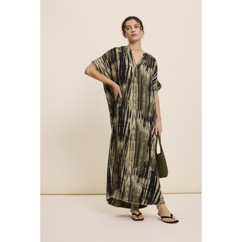 Robe longue ROSALIE kaki tie and dye femme FIVE