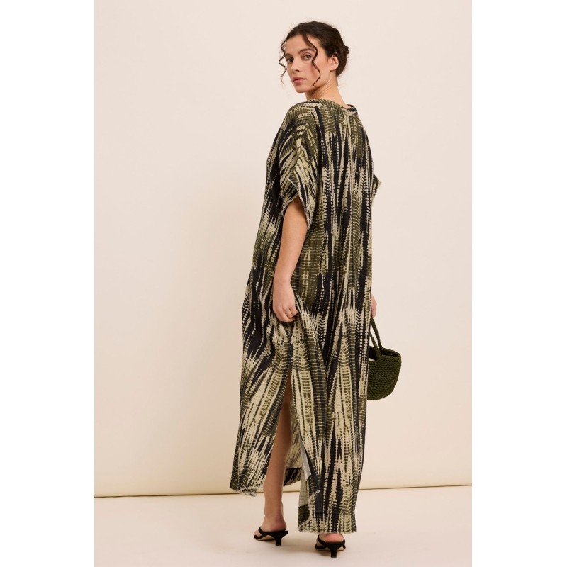 Robe longue ROSALIE kaki tie and dye femme FIVE