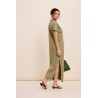 Robe polo longue kaki femme Five coton