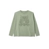 Sweat-shirt kaki femme FIVE broderie tigre