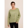 Sweat-shirt kaki femme FIVE broderie tigre