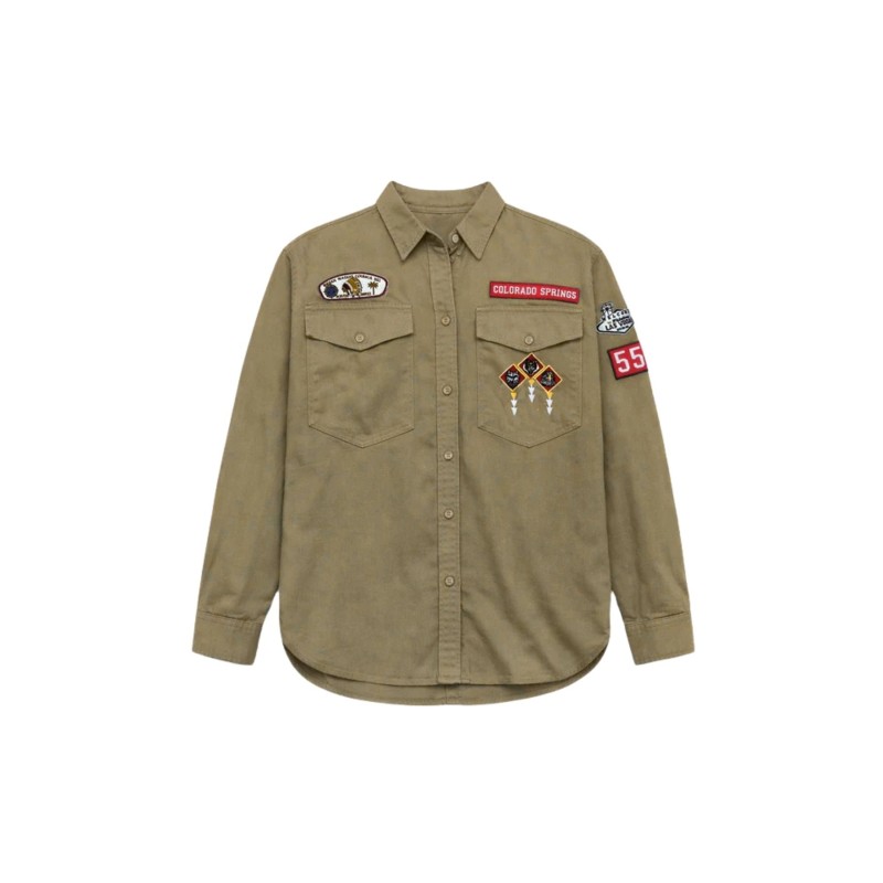Chemise army kaki femme Five patchs coton