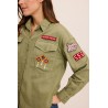 Chemise army kaki femme Five patchs coton