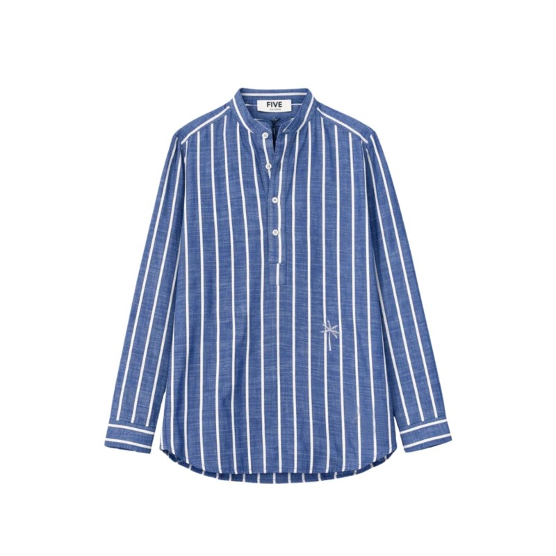 Blouse rayée bleu blanc femme Five coton