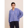 Blouse rayée bleu blanc femme Five coton