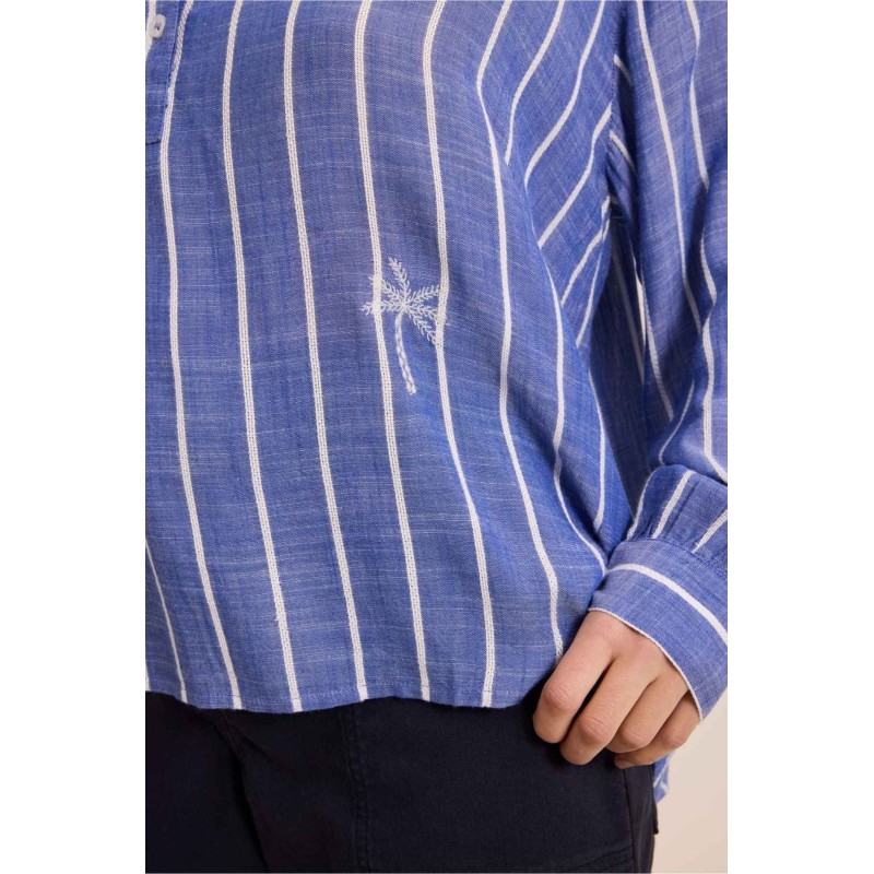Blouse rayée bleu blanc femme Five coton