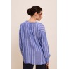 Blouse rayée bleu blanc femme Five coton