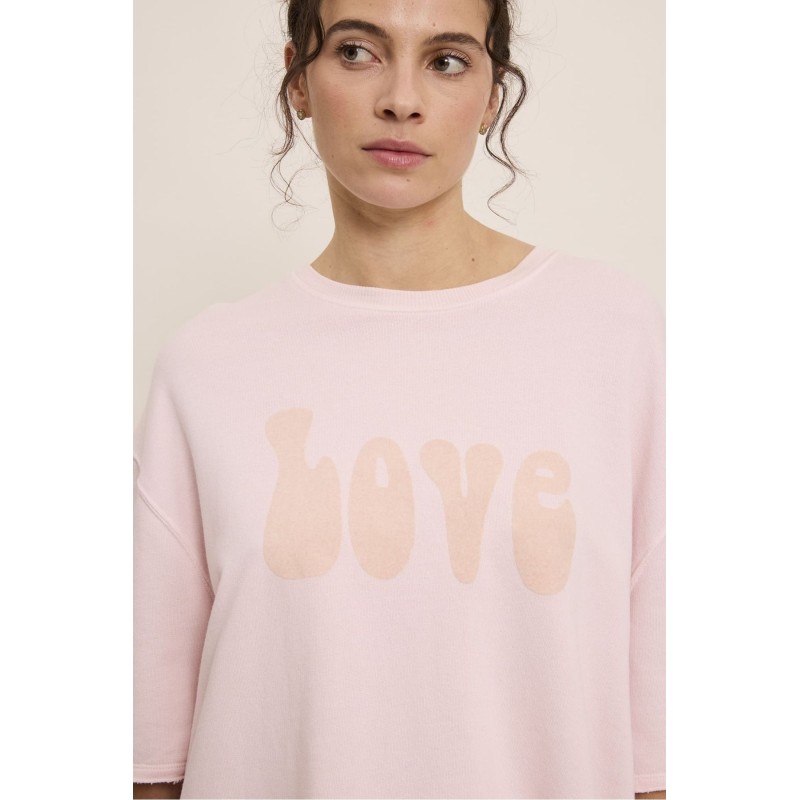 Sweat-shirt rose femme Five imprimé Love