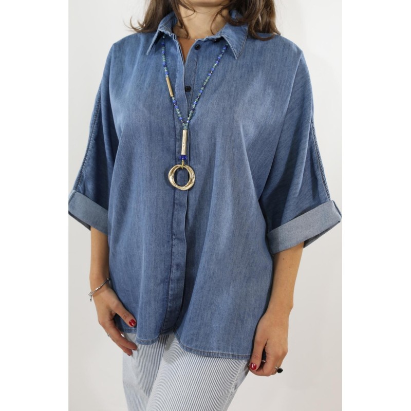 Chemise denim oversize femme Five coton