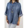 Chemise denim oversize femme Five coton