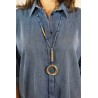 Chemise denim oversize femme Five coton