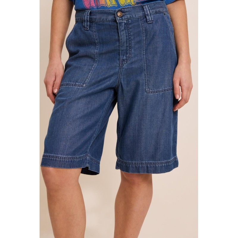 Bermuda denim femme Five bleu Tencel