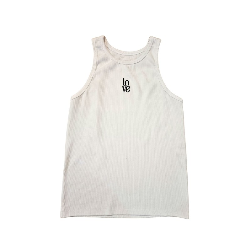 Débardeur blanc femme Five coton broderie