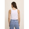 Débardeur blanc femme Five coton broderie