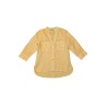 Chemise à col mao en lin orange - ZELINO Femme