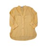 Chemise à col mao en lin orange - ZELINO Femme