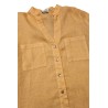 Chemise à col mao en lin orange - ZELINO Femme