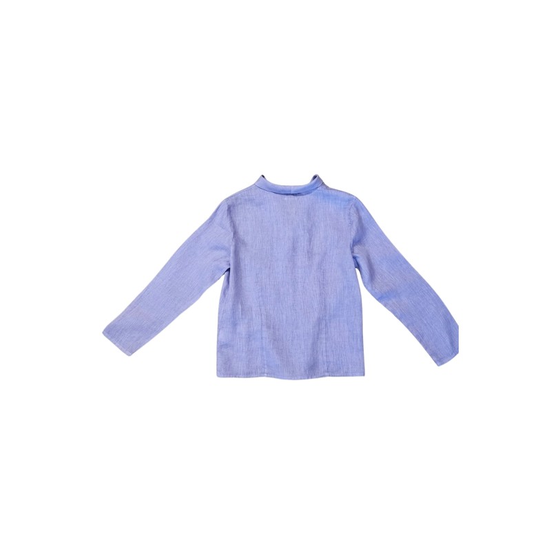 Chemise à col retourné en lin lilas - ZELINO Femme